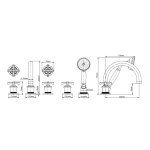 Graff Vignola Bateria wannowa 5-otworowa z zestawem prysznicowym Chrom E-11653-R4-C20B