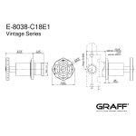 Graff Vintage Bateria natryskowa podtynkowa 2-drożna - element zewnętrzny Chrom E-8038-C18E1-T