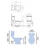 Heritage Dorchester Miska WC stojąca 41,9x36,5 cm ze spłuczką i deską wolnoopadającą biała DORCHESTERZESTAW W MAGAZYNIE!!