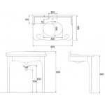 Hidra Ellade Konsola umywalkowa Czarny D99
