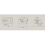 Hidra Faster Kiub Bidet ścienny Ceppo di gre grey KIWR14.100