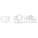 Hidra Faster Kiub Miska WC wisząca grey matt + Deska wolnoopadająca KIWR20.053+KIZQ.053