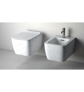 Hidra Faster Kiub Miska WC wisząca White matt marble KIWR20.101