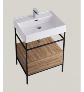 Hidra Faster Kiub Stelaż pod umywalkę 60 cm czarny/dąb rustykalny KSC60.110