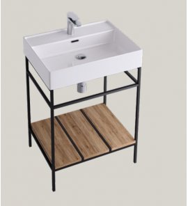 Hidra Faster Kiub Stelaż pod umywalkę 60 cm czarny/dąb rustykalny KSP60.110