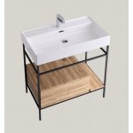 Hidra Faster Kiub Stelaż pod umywalkę 80 cm czarny/dąb rustykalny KSCP80.110