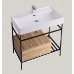 Hidra Faster Kiub Stelaż pod umywalkę 80 cm czarny/dąb rustykalny KSCG80.110