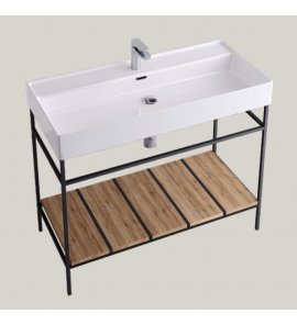 Hidra Faster Kiub Stelaż pod umywalkę 100 cm czarny/dąb rustykalny KSP100.110