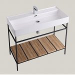 Hidra Faster Kiub Stelaż pod umywalkę 100 cm czarny/dąb rustykalny KSP100.110