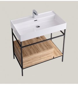 Hidra Faster Kiub Stelaż pod umywalkę 100 cm czarny/dąb rustykalny KSCP100.110