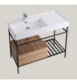Hidra Faster Kiub Stelaż pod umywalkę 100 cm czarny/dąb rustykalny KSCG100.110