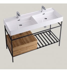 Hidra Faster Kiub Stelaż pod umywalkę 120 cm czarny/dąb rustykalny KSCG120.110