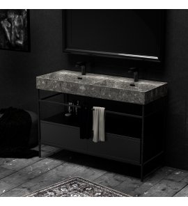                        Hidra Faster Kiub Struktura pod umywalkowa 120 cm Black matt lacquered wood KS2C12.113