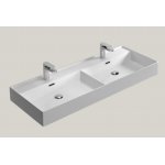 Hidra Faster Kiub Umywalka ścienna podwójna 120x46 cm Biała KI120DV.001