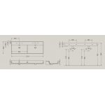 Hidra Faster Kiub Umywalka ścienna podwójna 120x46 cm Biała KI120DV.001