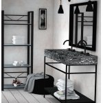 Hidra Faster Kiub Umywalka ścienna podwójna 120x46 cm Ceppo di gre dark KI120DV.99