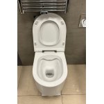 Hidra Gio Evolution Miska WC wisząca Rimless 55x36,5 cm z deską wolnoopadajacą biała GWR20.001+GZQ.001