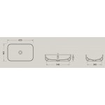 Hidra Gio Evolution Umywalka stawiana na blat 60,5x40 cm White matt marble G40E.101