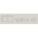 Hidra Gio Evolution Umywalka prostokątna stawiana na blat 80x37 cm Biały G180.001