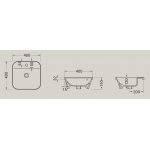 Hidra Gio Evolution Umywalka kwadratowa wpuszczana w blat 40x40 cm Biały G243.001