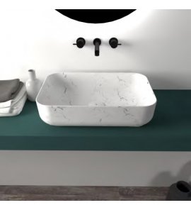 Hidra Gio Evolution Umywalka stawiana na blat 60,5x40 cm White matt marble G40E.101