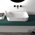 Hidra Gio Evolution Umywalka stawiana na blat 60,5x40 cm White matt marble G40E.101