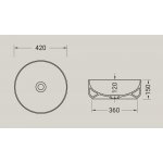 Hidra Gio Evolution Umywalka okrągła stawiana na blat 42 cm White/Gold G42E.013