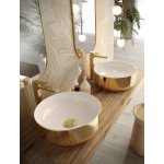 Hidra Gio Evolution Umywalka okrągła stawiana na blat 42 cm White/Gold G42E.013