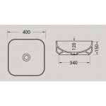 Hidra Gio Evolution Umywalka kwadratowa stawiana na blat 40 cm White matt marble G43E.100