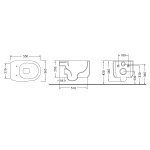        Hidra Gio Evolution Miska WC wisząca Rimless 55x36,5 cm z deską wolnoopadajacą biała GWR20.001+GZQ.001 WIETRZENIE MAGAZYNÓW!!
