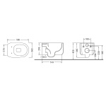 Hidra Gio Evolution Miska WC wisząca Rimless 55x36,5 cm z deską wolnoopadajacą biała GWR20.001+GZQ.001