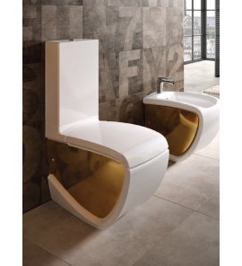 Hidra Hi-Line Miska WC bez spłuczki i deski White/Gold HI12.013