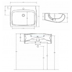 Hidra Hi-Line Umywalka ścienna 65x50 cm biała HI19.001