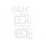 Hidra Hi-Line Umywalka stawiana na blat 700x410 mm White/Black HI17.012