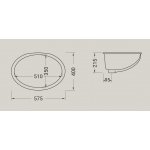 Hidra Lavabi Umywalka owalna wpuszczana w blat 57,5x40 cm Biała A104.001
