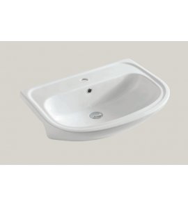 Hidra Lavabi Umywalka półwpuszczana w blat 66x49 cm Biała F30.001