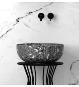 Hidra Sphere Umywalka okrągła Ø 440 mm Marble black matt SP17.102