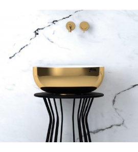 Hidra Sphere Umywalka okrągła Ø 440 mm złoty/biały SP17.013