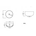 Hidra Sphere Umywalka wysoka okrągła Ø 440 mm Czarny mat SP22.026