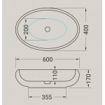 Hidra Tao Umywalka stawiana na blat owalna 60x40 cm Biały TA20.001