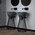 Hidra Wire Postument pod umywalkę okrągła 430 mm czarny W3.026