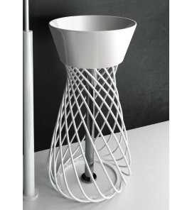 Hidra Wire Postument pod umywalkę okrągła 430 mm biały W3.001