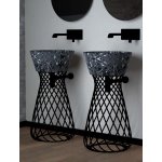 Hidra Wire Umywalka okrągła Ø 430 mm Black matt marble W1.102