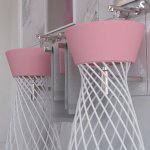 Hidra Wire Umywalka okrągła Ø430 mm z korkiem klik-klak różowa W1.097+P125.097 WYPRZEDAŻ EKSPOZYCJI!!