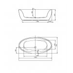 Hoesch Cabo Wanna wolnostojąca typu monoblock z obudową 1850x900 mm biały 6610.010