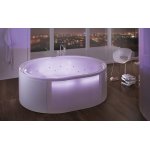 HOESCH Ergo+ Wanna akrylowa owalna wolnostojąca z obudową szklaną 2000x1600 w kolorze białym 6442.010305550