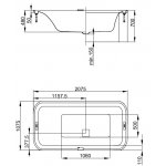HOESCH Ergo+ Wanna akrylowa prostokątna - do zabudowy 2075x1075 biała 6436.010305
