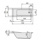 HOESCH Foster Wanna akrylowa prostokątna z systemem wodno-powietrznym hydromasażu Reviva II 1700x700 biała 6646E