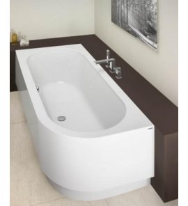 HOESCH Happy D. Wanna akrylowa narożna lewa do zabudowy z systemem wodno-powietrznym hydromasażu Reviva II 1800x800 biała 6484E