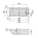 HOESCH Happy D. Wanna akrylowa narożna lewa do zabudowy z systemem wodno-powietrznym hydromasażu Reviva II 1800x800 biała 6484E